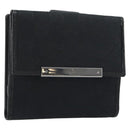 GUCCI GG Canvas Bifold Wallet Black Silver 112664 Auth BA14621A-1