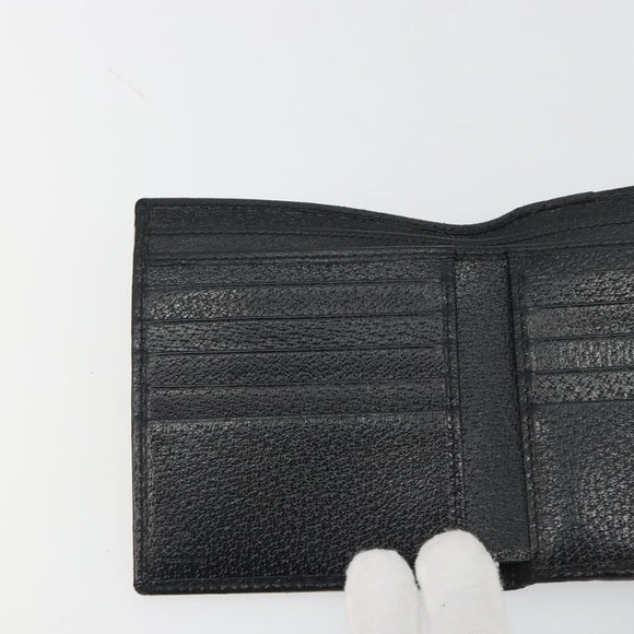GUCCI GG Canvas Bifold Wallet Black Silver 112664 Auth BA14621A