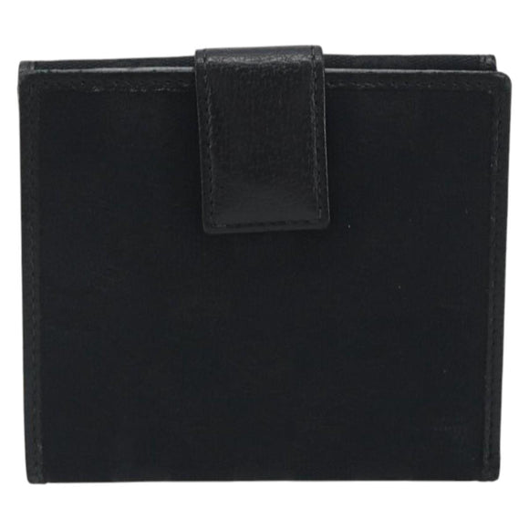 GUCCI GG Canvas Bifold Wallet Black Silver 112664 Auth BA14621A