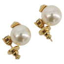 VALENTINO Earring Metal Gold Tone White Auth BA14622V-1