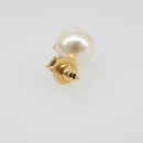 VALENTINO Earring Metal Gold Tone White Auth BA14622V-11