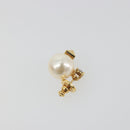 VALENTINO Earring Metal Gold Tone White Auth BA14622V-3