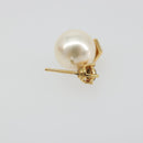 VALENTINO Earring Metal Gold Tone White Auth BA14622V-7