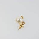 VALENTINO Earring Metal Gold Tone White Auth BA14622V-8