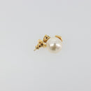 VALENTINO Earring Metal Gold Tone White Auth BA14622V-9