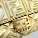 FENDI Zucca Mamma Bifold Wallet Leather Gold Tone 8M0419 Auth BA14623A-12