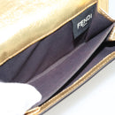FENDI Zucca Mamma Bifold Wallet Leather Gold Tone 8M0419 Auth BA14623A-16