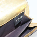 FENDI Zucca Mamma Bifold Wallet Leather Gold Tone 8M0419 Auth BA14623A-17