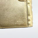 FENDI Zucca Mamma Bifold Wallet Leather Gold Tone 8M0419 Auth BA14623A-18