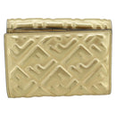 FENDI Zucca Mamma Bifold Wallet Leather Gold Tone 8M0419 Auth BA14623A-3