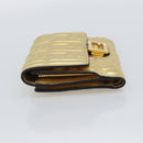 FENDI Zucca Mamma Bifold Wallet Leather Gold Tone 8M0419 Auth BA14623A-4