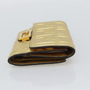 FENDI Zucca Mamma Bifold Wallet Leather Gold Tone 8M0419 Auth BA14623A-5