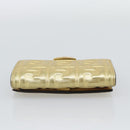 FENDI Zucca Mamma Bifold Wallet Leather Gold Tone 8M0419 Auth BA14623A-6