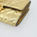 FENDI Zucca Mamma Bifold Wallet Leather Gold Tone 8M0419 Auth BA14623A-8