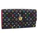 LOUIS VUITTON Monogram Multicolor Portefeiulle Sarah Black M60668 Auth BA14625V-1