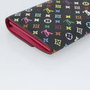 LOUIS VUITTON Monogram Multicolor Portefeiulle Sarah Black M60668 Auth BA14625V-16