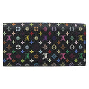 LOUIS VUITTON Monogram Multicolor Portefeiulle Sarah Black M60668 Auth BA14625V-2