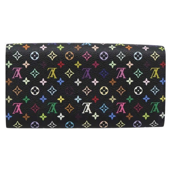 LOUIS VUITTON Monogram Multicolor Portefeiulle Sarah Black M60668 Auth BA14625V
