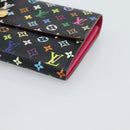 LOUIS VUITTON Monogram Multicolor Portefeiulle Sarah Black M60668 Auth BA14625V-7