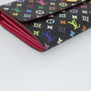 LOUIS VUITTON Monogram Multicolor Portefeiulle Sarah Black M60668 Auth BA14625V-14