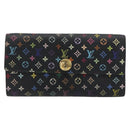 LOUIS VUITTON Monogram Multicolor Portefeiulle Sarah Black M60668 Auth BA14628-13