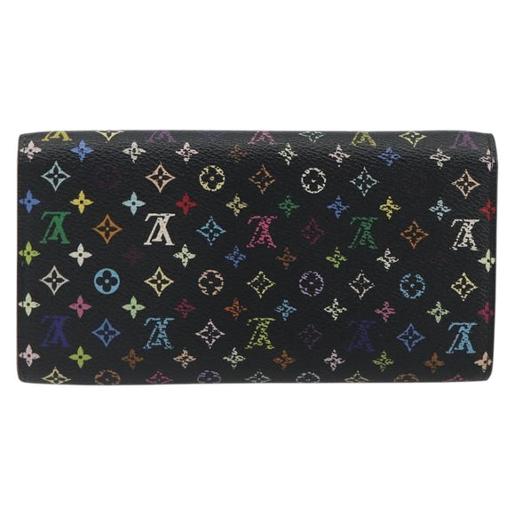 LOUIS VUITTON Monogram Multicolor Portefeiulle Sarah Black M60668 Auth BA14628