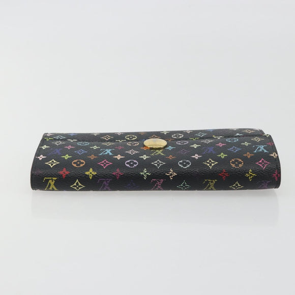LOUIS VUITTON Monogram Multicolor Portefeiulle Sarah Black M60668 Auth BA14628