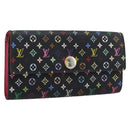 LOUIS VUITTON Monogram Multicolor Portefeiulle Sarah Black M60668 Auth BA14629-1