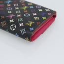 LOUIS VUITTON Monogram Multicolor Portefeiulle Sarah Black M60668 Auth BA14629-15
