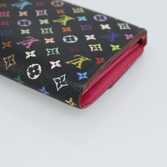 LOUIS VUITTON Monogram Multicolor Portefeiulle Sarah Black M60668 Auth BA14629