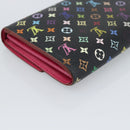 LOUIS VUITTON Monogram Multicolor Portefeiulle Sarah Black M60668 Auth BA14629-16