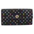 LOUIS VUITTON Monogram Multicolor Portefeiulle Sarah Black M60668 Auth BA14629-13