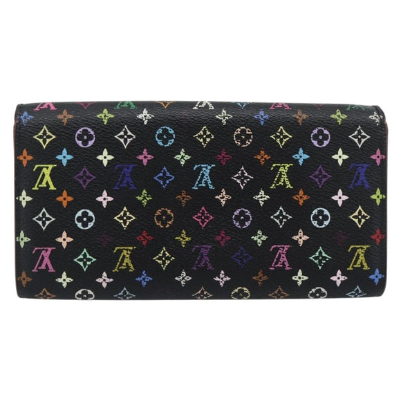 LOUIS VUITTON Monogram Multicolor Portefeiulle Sarah Black M60668 Auth BA14629