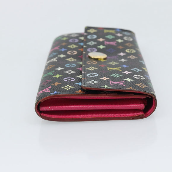 LOUIS VUITTON Monogram Multicolor Portefeiulle Sarah Black M60668 Auth BA14629
