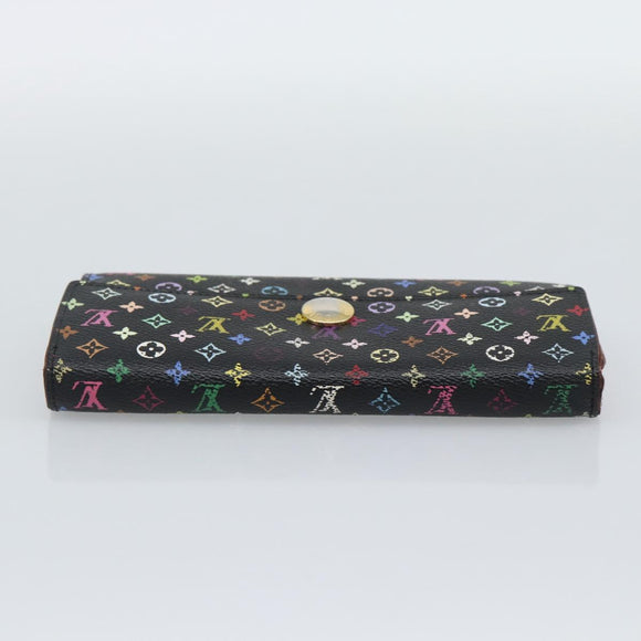 LOUIS VUITTON Monogram Multicolor Portefeiulle Sarah Black M60668 Auth BA14629