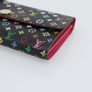 LOUIS VUITTON Monogram Multicolor Portefeiulle Sarah Black M60668 Auth BA14629-7