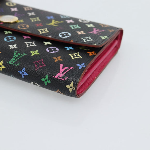 LOUIS VUITTON Monogram Multicolor Portefeiulle Sarah Black M60668 Auth BA14629