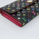 LOUIS VUITTON Monogram Multicolor Portefeiulle Sarah Black M60668 Auth BA14629-14
