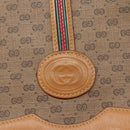 GUCCI Micro GG Supreme Web Sherry Line Shoulder Bag PVC Beige Gold Auth BA1463-17