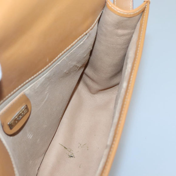 GUCCI Micro GG Supreme Web Sherry Line Shoulder Bag PVC Beige Gold Auth BA1463