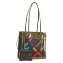 FENDI Zucca Tote Bag PVC Leather Brown Gold Tone 8BH189 Auth BA14632-1