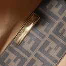 FENDI Zucca Tote Bag PVC Leather Brown Gold Tone 8BH189 Auth BA14632-12