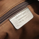 Salvatore Ferragamo Gancini Hand Bag Leather Champagne Gold Silver Auth BA14633A-12