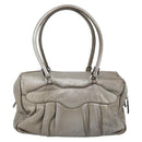Salvatore Ferragamo Gancini Hand Bag Leather Champagne Gold Silver Auth BA14633A-2