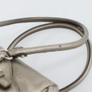 Salvatore Ferragamo Gancini Hand Bag Leather Champagne Gold Silver Auth BA14633A-8