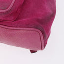 GUCCI Bamboo Backpack Suede Pink Gold Tone 003 1705 0080 Auth BA14635-16