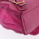 GUCCI Bamboo Backpack Suede Pink Gold Tone 003 1705 0080 Auth BA14635-17