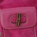 GUCCI Bamboo Backpack Suede Pink Gold Tone 003 1705 0080 Auth BA14635-19
