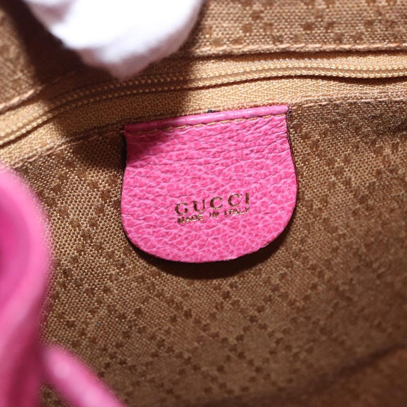 GUCCI Bamboo Backpack Suede Pink Gold Tone 003 1705 0080 Auth BA14635
