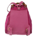 GUCCI Bamboo Backpack Suede Pink Gold Tone 003 1705 0080 Auth BA14635-2